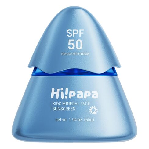 Hi!papa Kids Mineral Sunscreen SPF50، للوجه والبشرة الحساسة، واقي شمسي للأطفال غير نانو أكسيد الزنك مع كينتيللا، بدون قالب أبيض، مقاوم للماء، خالي من العطور، آمن للشعاب المرجانية، 1.94 أونصة in Kuwait