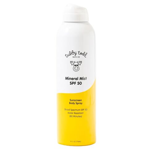 Tubby Todd Mineral Mist SPF 50 واقي من الشمس - رذاذ الجسم الواقي من الشمس غير الهباء الجوي للأطفال والرضع - مقاوم للماء 80 دقيقة - 6 أونصة سائلة in Kuwait