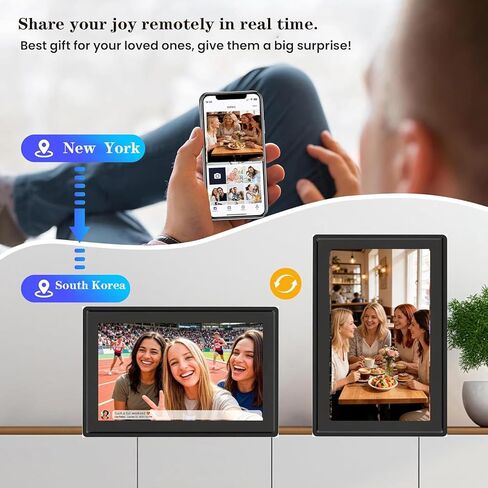 إطار صور رقمي Uhale مقاس 14 بوصة سعة 32 جيجابايت، إطارات صور رقمية كبيرة بتقنية WiFi، يدعم توسيع USB/SD إلى 128 جيجابايت إضافية، إعداد سهل لمشاركة الصور/مقاطع الفيديو عبر هدايا التطبيقات المجانية للنساء/الهدايا للرجال in Kuwait
