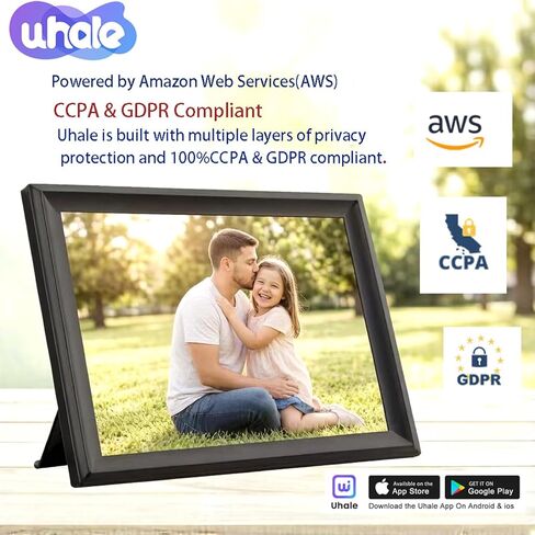 إطار صور رقمي Uhale مقاس 14 بوصة سعة 32 جيجابايت، إطارات صور رقمية كبيرة بتقنية WiFi، يدعم توسيع USB/SD إلى 128 جيجابايت إضافية، إعداد سهل لمشاركة الصور/مقاطع الفيديو عبر هدايا التطبيقات المجانية للنساء/الهدايا للرجال in Kuwait