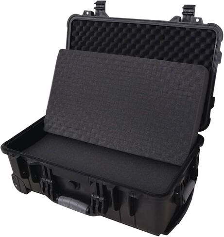 Hard Tool Case with Wheels and Telescopic Handle, 22-Inch Watertight Equipment Storage Box with Customizable Pick and Pluck Foam for Electronics and Camera Gear in Kuwait
