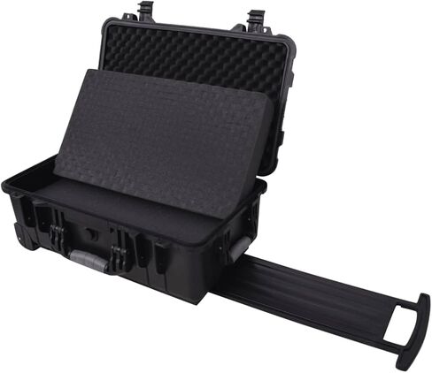 Hard Tool Case with Wheels and Telescopic Handle, 22-Inch Watertight Equipment Storage Box with Customizable Pick and Pluck Foam for Electronics and Camera Gear in Kuwait