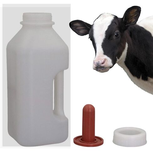 Calf Bottle with a Replacement Screw-on Nipple 2.11quart Lamb Milk Feeding Bottle for Lamb foal in Kuwait