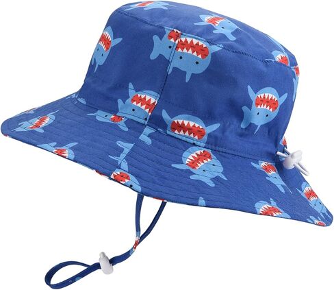 Baby Sun Hat Adjustable - Toddler Kids Beach Pool Bucket UPF 50+ Wide Brim Chin Strap Summer Play Hat in Saudi Arabia