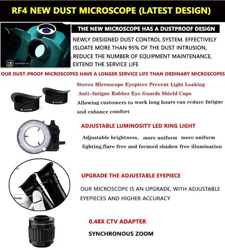 مجهر ستيريو ثلاثي العينيات 360 درجة دوران مفصل الذراع يقف مجال كبير 4K / 2K HDMI كاميرا الهاتف لحام PCB إصلاح (RF-6555PROMAX-F019 4KC7) in Kuwait