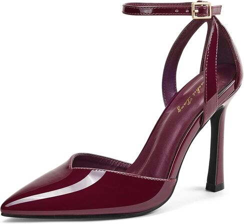 Elisabet Tang Women's Elegant 3.9 IN/10 CM Pumps Sexy Closed Toe Stilettos Classic Pointed Toe Heels Adjustable Ankle Strap Daily Date Work Shoes in Kuwait