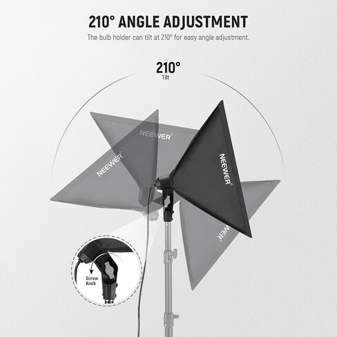NEEWER 16x16in/40x40cm Softbox with E26 Porcelain Socket/Power Cord/White Diffuser/Stand Adapter, Durable Nylon Softbox Lighting Modifier for Studio Photography Lighting, SF4040 (US Plug) in Saudi Arabia