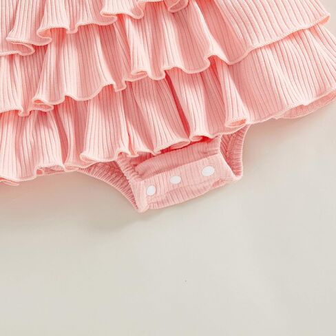 Kuriozud Newborn Baby Girl Summer Clothes Ruffle Bow Dress Romper Jumpsuit One Piece Outfit Cute Infant Girl Clothing in Saudi Arabia