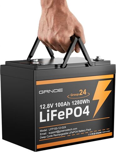 بطارية ليثيوم 12 فولت 100 أمبير في الساعة LiFePO4، مجموعة بطاريات الليثيوم 31 مدمجة 100 أمبير BMS، 1280 وات في الساعة، بطارية قابلة لإعادة الشحن تصل إلى 15000 دورة عميقة للمركبات الترفيهية والبحرية والشاحنات والنسخ الاحتياطي - قطعتان in Kuwait