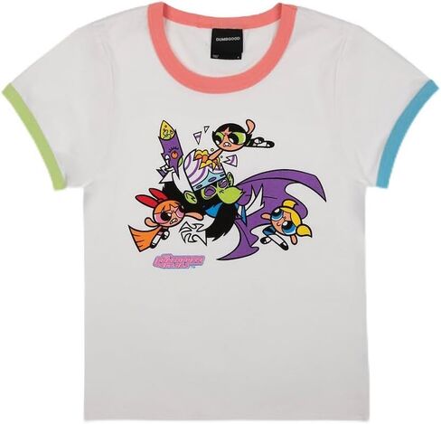 تي شيرت Powerpuff Girls Battle Crew Neck قصير الأكمام باللون الأبيض للكبار in Kuwait