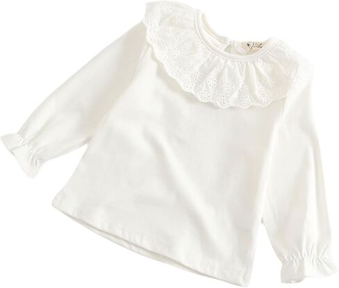 Sanlutoz Soft Cotton Baby Girl T-Shirt - Cute Infant Tops - White Newborn Toddler Casual Shirts in Kuwait