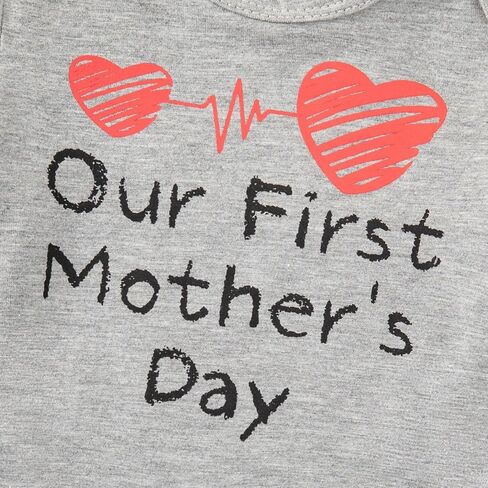 Okbebe Our First Mothers Day Matching Outfits Mommy and Me Matching Short Sleeve Mom Shirt Baby Bodysuit Set in Saudi Arabia