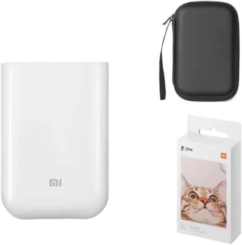 Portable Photo Printer 300dpi AR DIY Share 500mAh Pocket Photo Printer Compatible with Mihome Application(Printer case 50pcs) in Saudi Arabia
