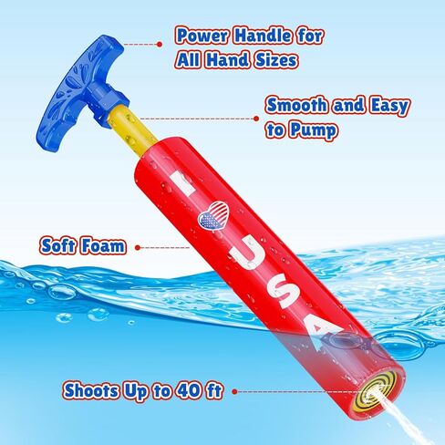 ألعاب Squirt Squirt المسلحة المائية للأطفال البالغين ، 6 عبوات Blaster Puns في الرابع من يوليو 3-4-4-8-12 Boys Girls Bulk-40ft Squirter for Independence Day Red Blue Pool Games Summer Party Games in Saudi Arabia