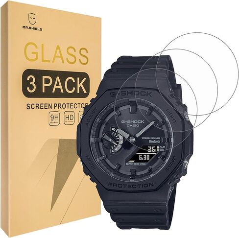 واقي شاشة Mr.Shield متوافق مع Casio G-shock GA-B2100 / Casio G-shock GA-2100 [زجاج مقسى] [3 عبوات] [زجاج ياباني بصلابة 9H] in Kuwait