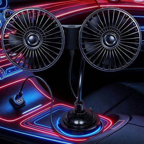 Back Seat Fans for Car, Dual Fan for Car Back Seat, Adjustable Car Backseat Fan for Kids (Usb Powered/No Battery) in Saudi Arabia