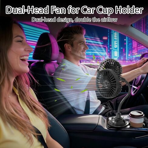 Back Seat Fans for Car, Dual Fan for Car Back Seat, Adjustable Car Backseat Fan for Kids (Usb Powered/No Battery) in Saudi Arabia