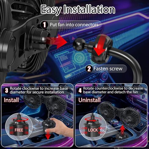 Back Seat Fans for Car, Dual Fan for Car Back Seat, Adjustable Car Backseat Fan for Kids (Usb Powered/No Battery) in Saudi Arabia