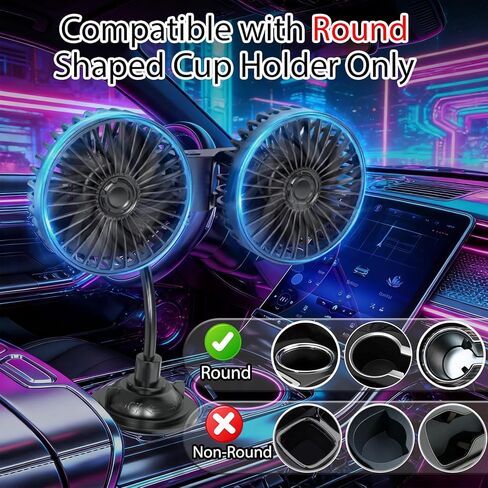 Back Seat Fans for Car, Dual Fan for Car Back Seat, Adjustable Car Backseat Fan for Kids (Usb Powered/No Battery) in Saudi Arabia