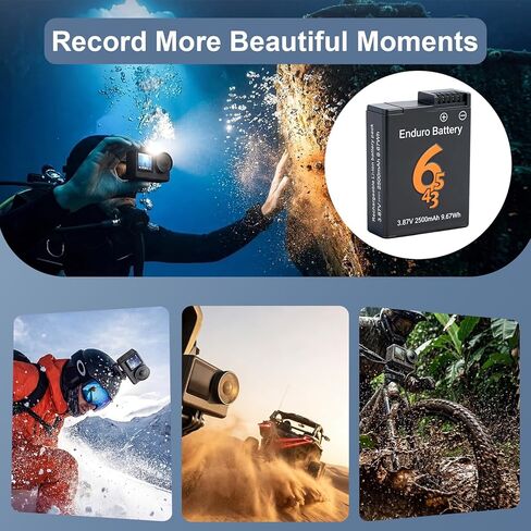 3 عبوات لبطارية OSMO 360 متوافقة مع DJI Osmo Action 6/Action 5 Pro/Action 4/Action بطارية محمولة 3,3.87 فولت 2500 مللي أمبير في الساعة لـ DJI Osmo 360 in Kuwait