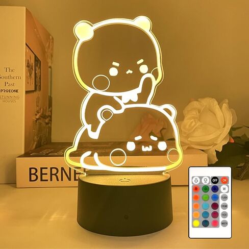 Bear Shaped 3D Night Light Gifts, Cartoon Table Lamp with Remote Control Gifts for Girls Birthday Christmas Valentine in Kuwait