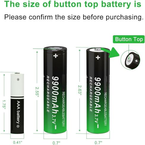 3.7V Rechargeable Battery 9900mAh Upgrade Capacity Rechargeable Battery for Clock, Camera, Doorbells （20 Pack） in Kuwait