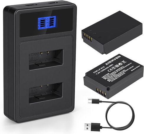 2-Pack of LP-E12 Premium Batteries and USB Dual Battery Charger for Canon EOS-M, EOS M2, EOS M10, EOS M50, EOS M50 Mark II, EOS M100, EOS M200, SX70 HS, Rebel SL1 Digital Cameras. in Kuwait