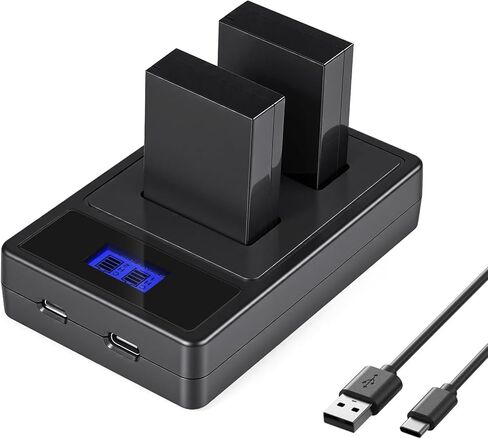 2-Pack of LP-E12 Premium Batteries and USB Dual Battery Charger for Canon EOS-M, EOS M2, EOS M10, EOS M50, EOS M50 Mark II, EOS M100, EOS M200, SX70 HS, Rebel SL1 Digital Cameras. in Kuwait