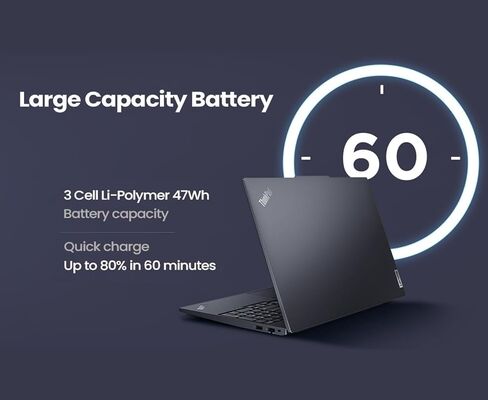 كمبيوتر محمول Lenovo ThinkPad E16 Business (16 بوصة FHD+ مضاد للتوهج، Intel Core i5-1335U (> i7-1255U)، ذاكرة وصول عشوائي 16 جيجابايت، 512 جيجابايت SSD)، إضاءة خلفية، بصمة الإصبع، كاميرا ويب 1080 بكسل، Thunderbolt 4، Ethernet، Win 11 Pro مع مساعد الذكاء ا in Kuwait