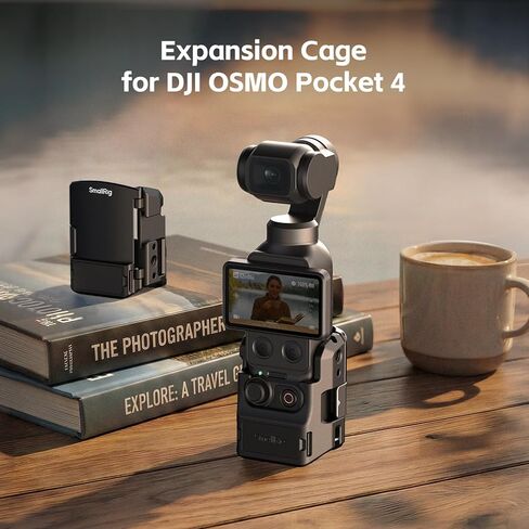 SmallRig Pocket 4/3 Aluminum Protective Cage, Expansion Adapter Accessories for DJI Osmo Pocket 4/3, with 1/4"-20 Locating Holes, Cold Shoe Mount, Magnetic Quick Release Interfaces - 6002 in Kuwait