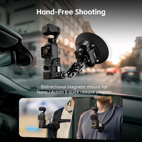 SmallRig Pocket 4/3 Aluminum Protective Cage, Expansion Adapter Accessories for DJI Osmo Pocket 4/3, with 1/4"-20 Locating Holes, Cold Shoe Mount, Magnetic Quick Release Interfaces - 6002 in Kuwait