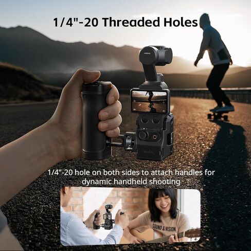 SmallRig Pocket 4/3 Aluminum Protective Cage, Expansion Adapter Accessories for DJI Osmo Pocket 4/3, with 1/4"-20 Locating Holes, Cold Shoe Mount, Magnetic Quick Release Interfaces - 6002 in Kuwait