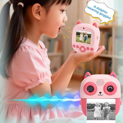كاميرا Fafeicy Kids للطباعة الفورية 1080P 48MP HD كاميرا رقمية AI صوت طابعة حرارية مع مؤقت سيلفي لعبة موسيقى شاشة 2.4 بوصة in Kuwait