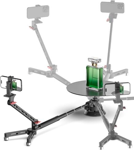 Portable 360 Degree Spinner, Rotating Camera Slider with Adjustable Photography Turntable and Suction Cup Mount, Spinning Photo Video Booth, Spin Platform for Camera/Phone in Kuwait