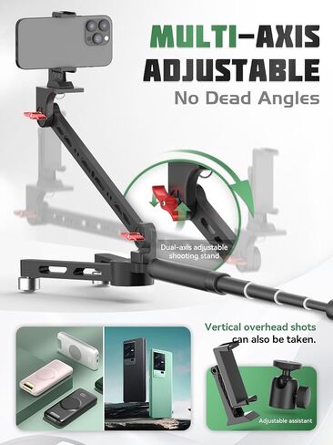 Portable 360 Degree Spinner, Rotating Camera Slider with Adjustable Photography Turntable and Suction Cup Mount, Spinning Photo Video Booth, Spin Platform for Camera/Phone in Kuwait