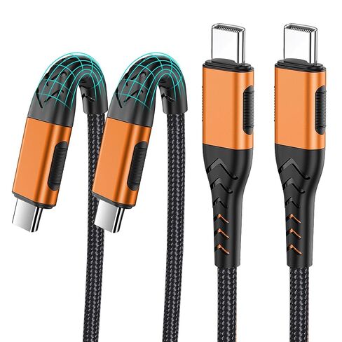 Durcord USB C to USB C Cable, 2Pack 100W 6ft USB C Charger Cable Fast Charging for Android/Phone/Pad, Type C to Type C Charger Braided USB Cable Compatible with Phone 16/15 Pro Plus Max Purple in Saudi Arabia