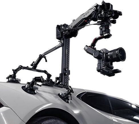 MOVMAX Razor Arm Air Shock Absorption Car Mount Shooting System for DJI Ronin Series(eg:RS4 Pro/RS4/RS3 Pro), Four Suction Cup Car Mount Kit,Gimbal Stabilizer with 22 Inch Storage Case(Green) in Kuwait