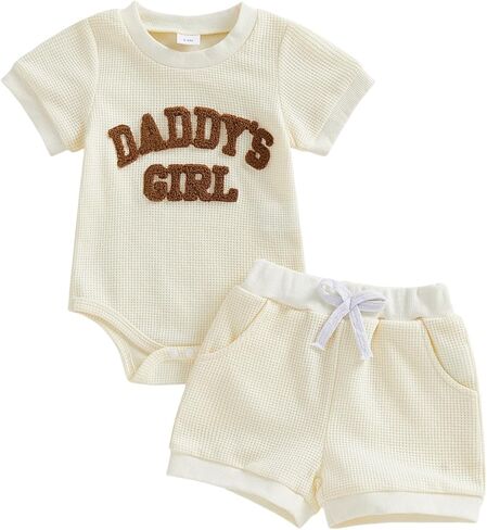 DSORVICD Daddys ملابس أطفال بناتي طقم شورت رومبير لطيف لحديثي الولادة ملابس أطفال لربيع وصيف in Kuwait