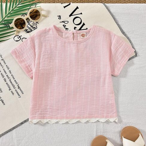 Aalizzwell 2-5T Toddler Girl Summer Outfit Set, Short Sleeve Tee & Elastic Waist Shorts in Saudi Arabia