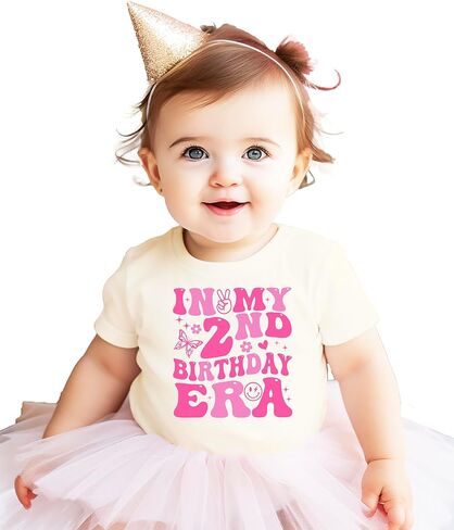 in My 2nd Birthday Era T-Shirt for Toddler Girly Trendy Two Year Old Girls Party T-Shirt in Kuwait