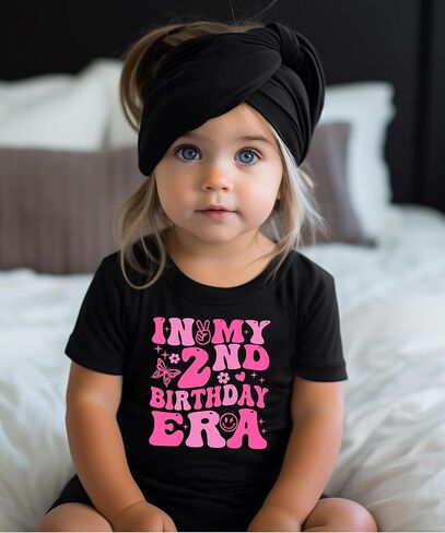 in My 2nd Birthday Era T-Shirt for Toddler Girly Trendy Two Year Old Girls Party T-Shirt in Kuwait