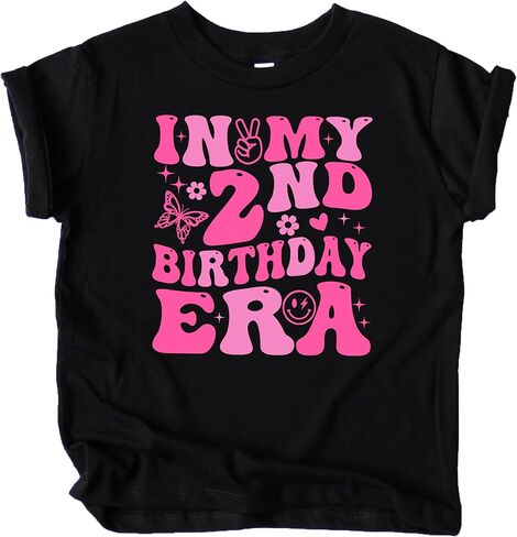 in My 2nd Birthday Era T-Shirt for Toddler Girly Trendy Two Year Old Girls Party T-Shirt in Kuwait