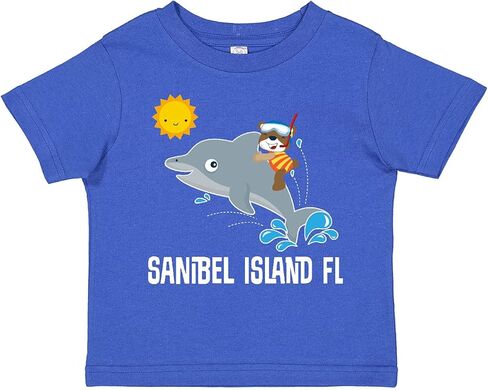 تي شيرت للأطفال الصغار من Inktastic Sanibel Island Florida Dolphin in Kuwait
