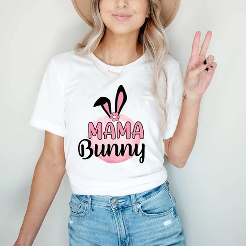 قميص أرنب عيد الفصح، تي شيرت عائلي متطابق من Mama Daddy Bunny، زي مخصص لعيد الفصح للأطفال الصغار والرضع والبنات في عيد الفصح (تصميم 1) in Kuwait