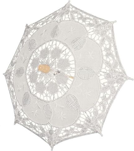 Zerodis Wedding Photography Umbrella Lace Bridal Parasol Wedding Umbrella Romantic Bridal Parasol for Photography Props Celebration Decorations Festivals in Kuwait
