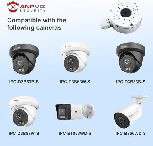 Anpviz حامل تثبيت على الحائط JB-B1278W، متوافق مع كاميرات Anpviz IP PoE IPC-D250/240/280W-S، IPC-D3240W-S/IPC-D3243W-S، IPC-D3A83W-S، IPC-B8740W-S/IPC-B8743W-S in Kuwait