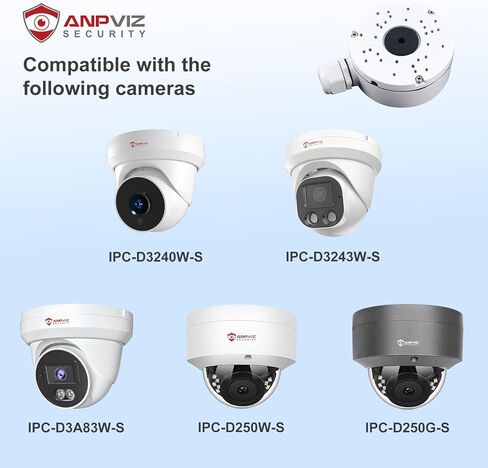 Anpviz حامل تثبيت على الحائط JB-B1278W، متوافق مع كاميرات Anpviz IP PoE IPC-D250/240/280W-S، IPC-D3240W-S/IPC-D3243W-S، IPC-D3A83W-S، IPC-B8740W-S/IPC-B8743W-S in Kuwait