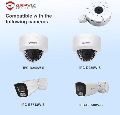 Anpviz حامل تثبيت على الحائط JB-B1278W، متوافق مع كاميرات Anpviz IP PoE IPC-D250/240/280W-S، IPC-D3240W-S/IPC-D3243W-S، IPC-D3A83W-S، IPC-B8740W-S/IPC-B8743W-S in Kuwait