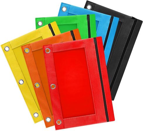 Gloween 120 Pack Pencil Pouch for 3 Ring Binder ، Zipper Pencil Pouches/Case باللون المتنوع ، حقيبة قلم رصاص متينة للمكاتب (6 ألوان) in Kuwait