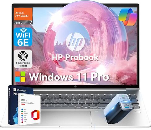 HP ProBook 465 G11 16" Business Laptop, AMD Ryzen 7 7735U (Beats Ultra 7 165U), AMD Radeon 680M, Fingerprint, Backlit KB, Copilot AI, FHD+ IPS Display, Wi-Fi 6E, Win 11 Pro(32GB DDR5 | 1TB SSD) in Kuwait